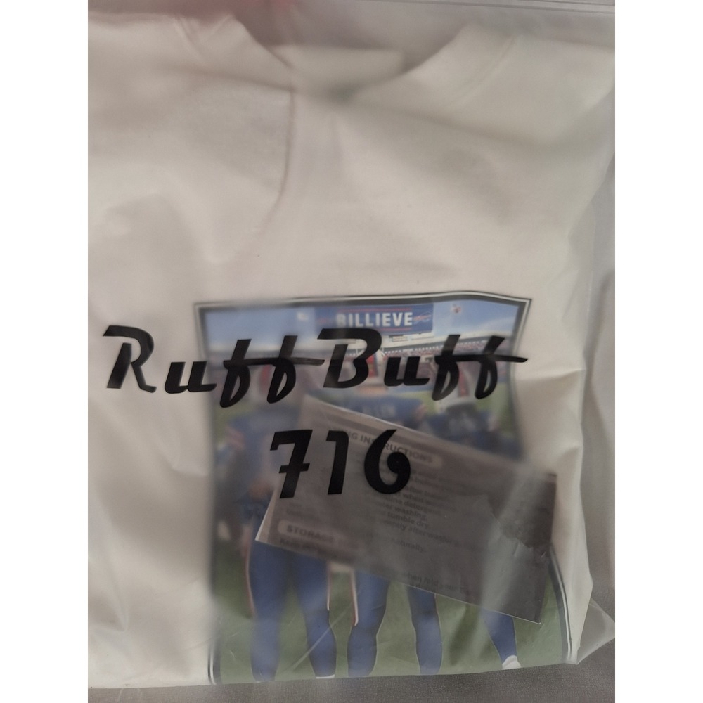 RuffBuff Buffalo Bills Sweatshirt White Josh Allen Billieve Graphic Mens Large